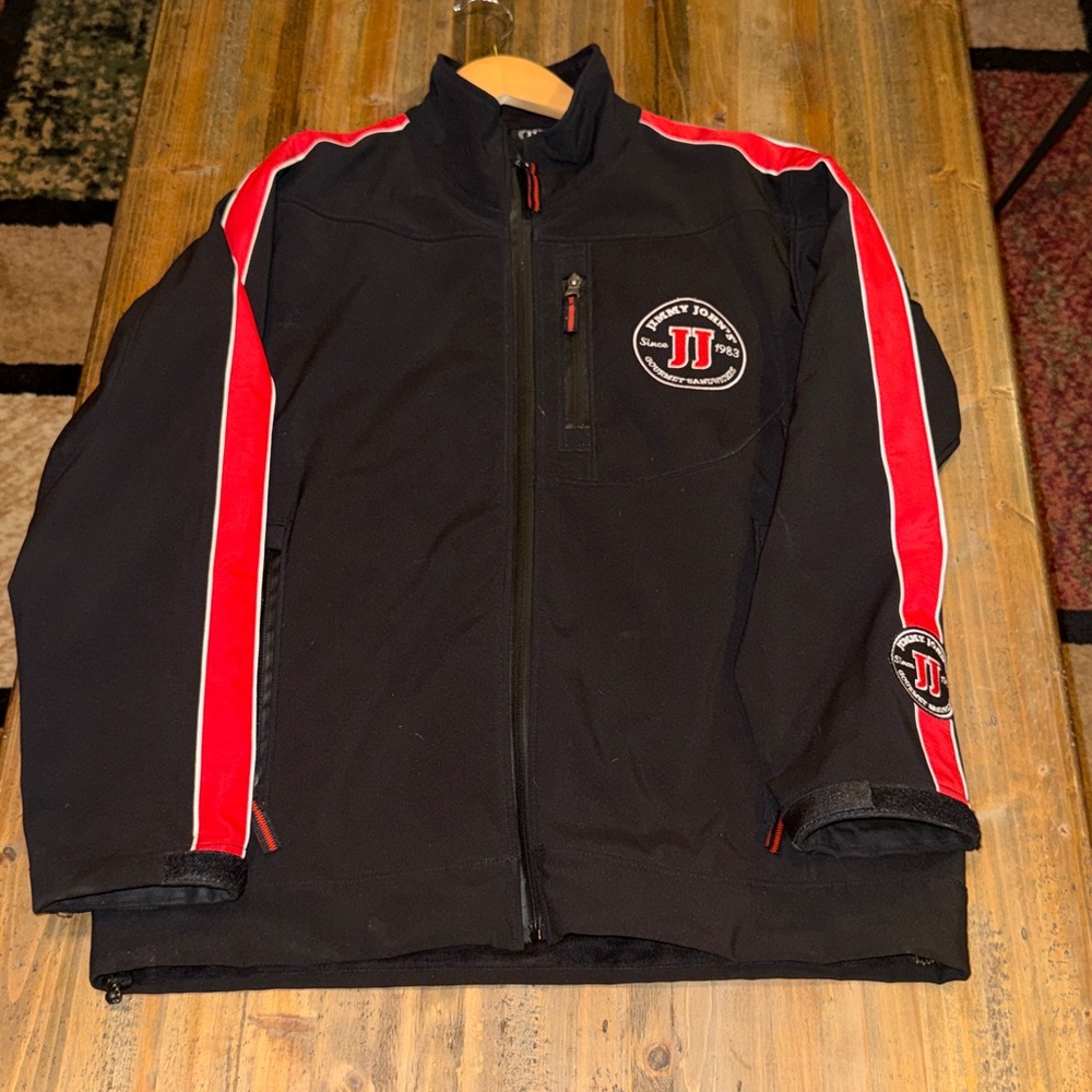 Stylish Black and Red Men's Jimmy John’s Jacket